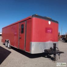 ENCLOSED TRAILER, 2000 INTERSTATE, TANDEM AXLE, RIGHT AND LEFT FRONT MAN DOORS, FOLD DOWN REAR RAMP