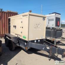 GENERATOR, INGERSOLL RAND MODEL G90, 75KW, 94KVA, 480/277, 208/120 VOLT THREE PHASE, 53KW, 53KVA, 24