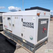 GENERATOR, WACKER NEUSON G50, 38KW, 48KVA, 240/480 VOLT THREE PHASE, 32KW, 32KVA, 120/240 VOLT SINGL