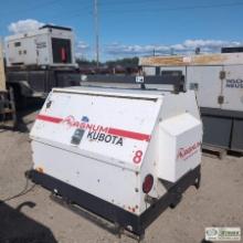 GENERATOR, MAGNUM MODEL MLG8M, 8KW, 8KVA, 240 VOLT SINGLE PHASE, 3 CYLINDER KUBOTA DIESEL ENGINE, EN