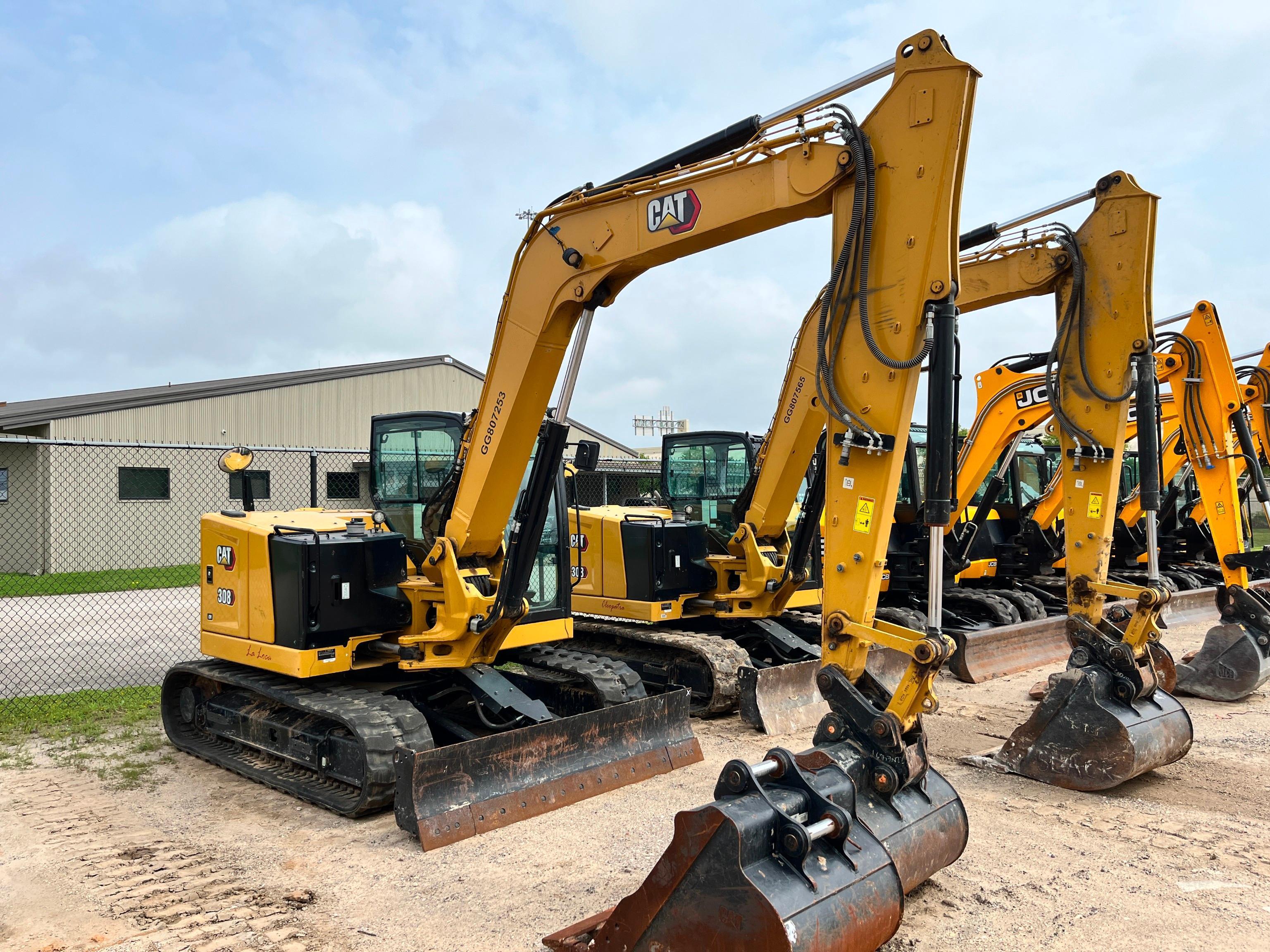 2023 CAT 308CR HYDRAULIC EXCAVATOR SN:807253 powered by Cat C3.3B diesel engine, equipped with Cab,