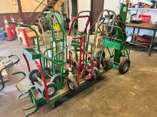 QTY OF TORCH CATRS, TANK CARTS, HAND TRUCKS SUPPORT EQUIPMENT