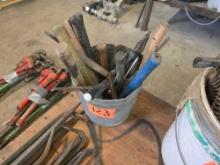 PAIL OF HAMMERS, FILES SUPPORT EQUIPMENT