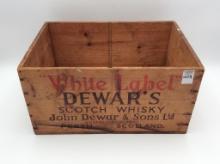 Adv. Wood Box-"White Label" Dewar's Scotch