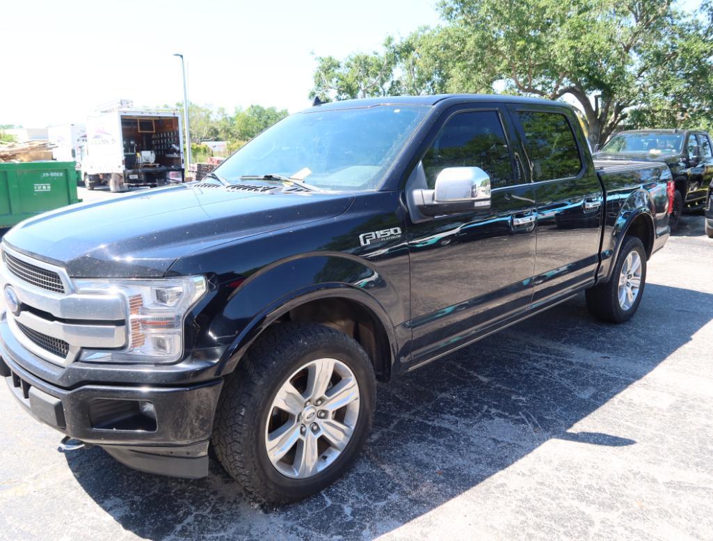 2020 Ford F-150 Plat 4WD Super Crew V6 Turbo, Gas, License# PJC-G92, VIN 1FTEW1E40LFA08901, 92,500