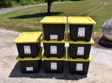 Lot of Eight HDX 27 Gallon Tough Tote Storage Crates