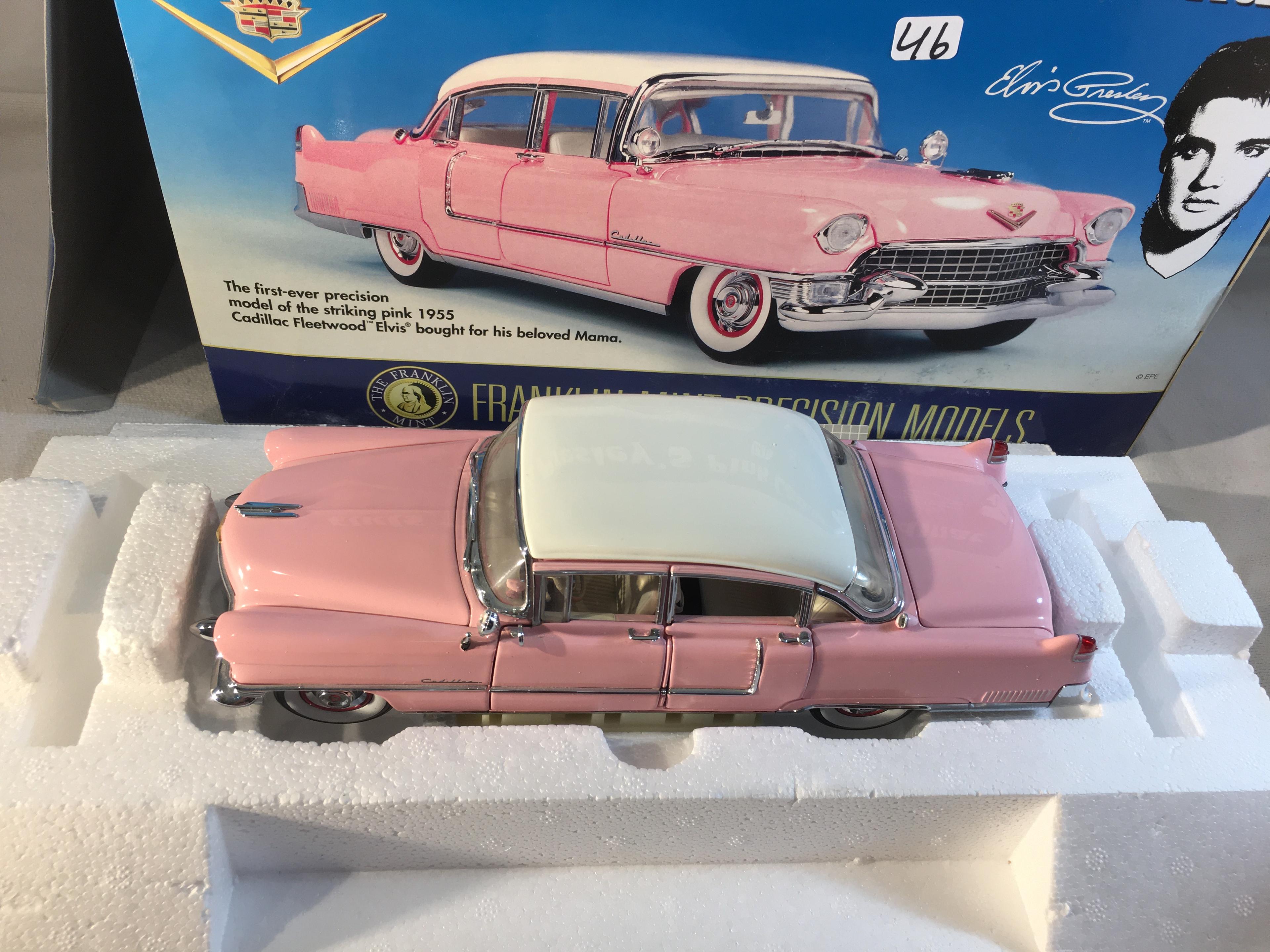 NIB Collector  Elvis Presley's Pink Cadillac Franklin Mint Precision Models Scale 1:24 DieCast