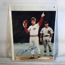 Collector Photo File Genuine Merchandise Baseball Pete Rose Photograph Signed W/COA