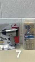 1/2 IN AIR IMPACT WRENCH, 20 PIECE IMPACT WRENCH ACCESORY KIT, THESE ARE NE