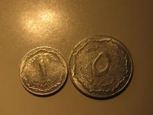 Foreign Coins: Algeria 1964 1 & 5 Centimes