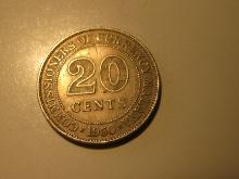 Foreign Coins: 1950 Malya 20 Cents