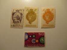 4 Liechtenstein Unused  Stamp(s)