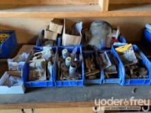 Various Clips, Fittings, Hinges, Clamps (9 Boxes of)