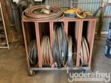 Metal Storage Unit, Selection of Various Hoses, Jump Leads
