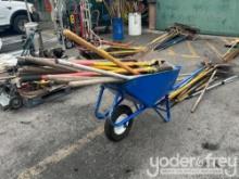 Wheelbarrow, Large Selection of Shovels