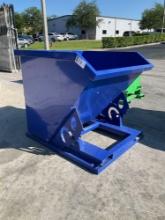 UNUSED 1CU YARD SELF DUMPING HOPPER WITH FORK POCKETS