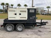 ATLAS COPCO TIER 4 INTERIM GENERATOR MODEL QAS70 , TRAILER MOUNTED, DIESEL, JOHN DEERE ENGINE, PH...