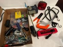 Treasure Lot of Tools, Trailer Light, Wire Connectors and More!