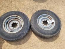 Pair of Truck Tires and Rims