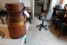 2 ANTIQUE WOODEN SALT PAILS