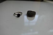 2 STERLING RINGS APPROX SIZE 5 .26 T OZ