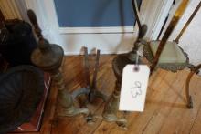 2 PAIRS OF BRASS ANDIRONS