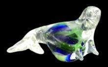 Murano Style Art Glass Seal Paperweight