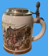 German Beer Stein With Sheet Music on Bottom