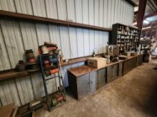 Hand Truck Wire Cart, Wall Shelving W/ Contents, Metal Shelving W/ Contents, Metal cabinets