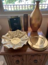 Brass and gold, picture frame, chargers, Large Pier 1 vase