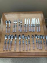 Lucite silverware 38 pieces stainless