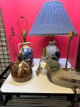 Bluestone decorated jug lamps canning jar lamp duck lamp