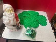 Santa blow mold and clover decoration