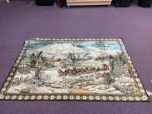 Beautiful scenic Vintage rug made in Italy