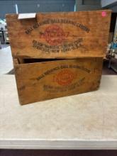 Two vintage KILIAN ball bearings wood crates 22 x 11?