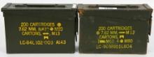 Lot of Two Military Metal Ammo Cans