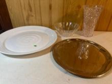 Plastic Vase, Plastic Bowl, Plastic Round Serving Platter , Etc