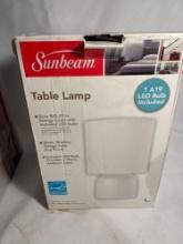 New Sunbeam Table Lamp In Box With LED Bulb Included