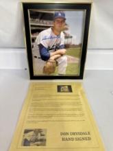 Don Drysdale Signed Framed Photo Dodgers