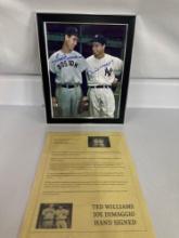 Ted Williams / Joe DiMaggio Signed Framed Photo MLB Legends