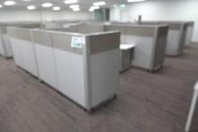 6 OFFICE CUBICLES W/DESK & CABINETS X1