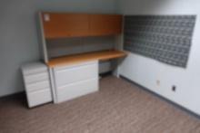 OFFICE COMBO W/DESK, FILE CABINET & PIN BOARD X1