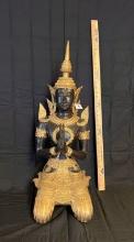 Thai Thepphanom Gilded Bronze Statue