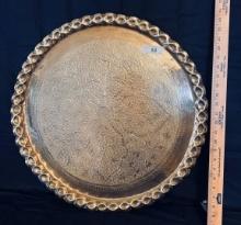 Hammered Brass Moroccan Tray