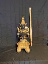 Thai Thepphanom Gilded Bronze Statue