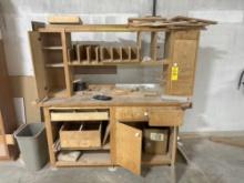 Wooden Workbench and Shelf