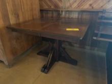 Square wooden table with 6 table leaves