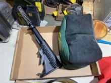 Adjustable AR 15 stock, Caldwell shooting bag