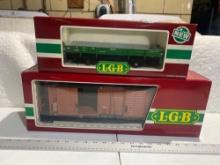 LGB G Gauge (2) Freight Cars W/ Boxes