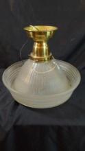 Mid Century Holophane Sailors Hat Ceiling Lamp